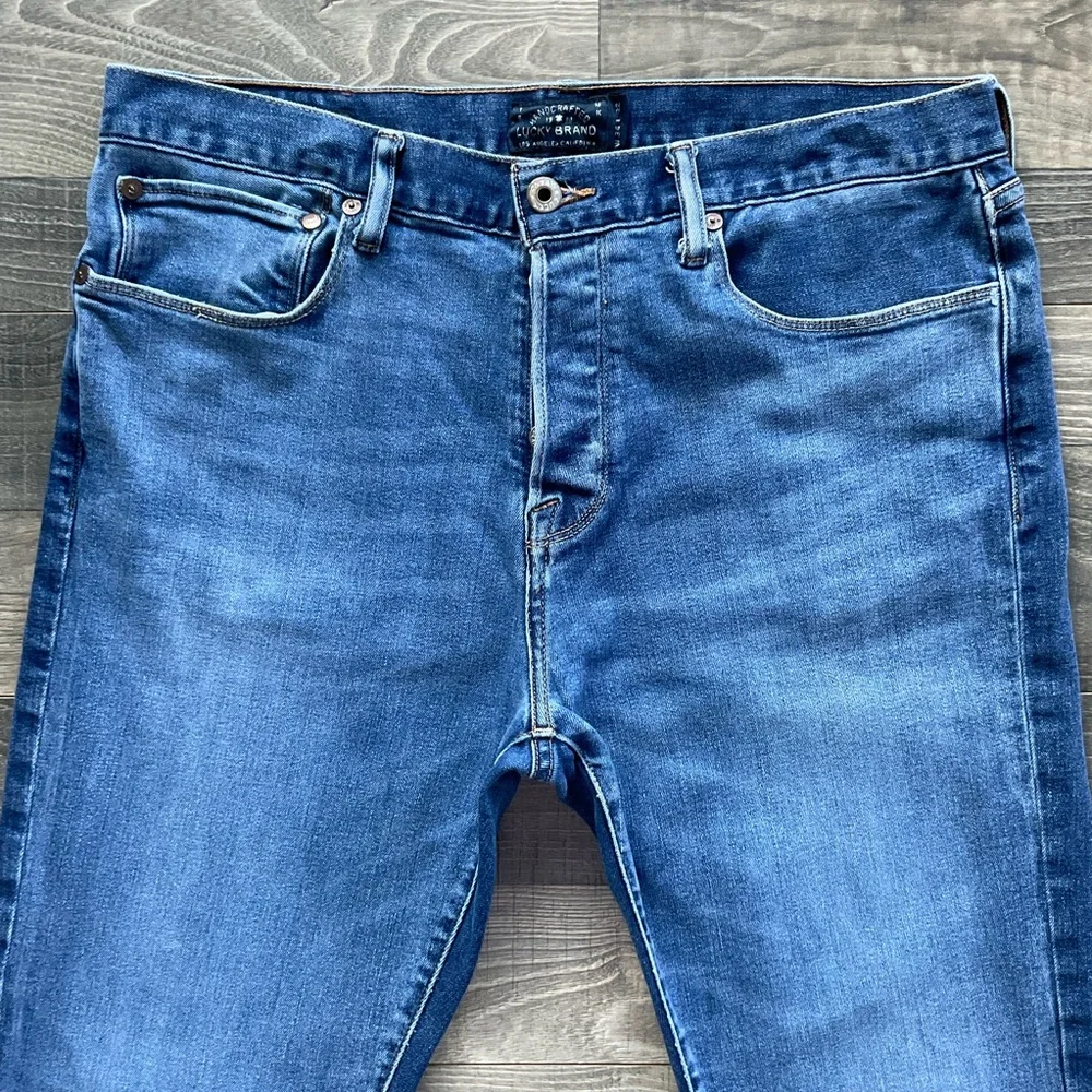 34x32 Lucky Brand 1 Auth. Skinny Button Fly Jeans Men’s Blue Stretch